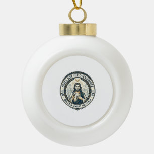 Jesus Mental Health Affirmations T-Shirt Inspirati Ceramic Ball Christmas Ornament