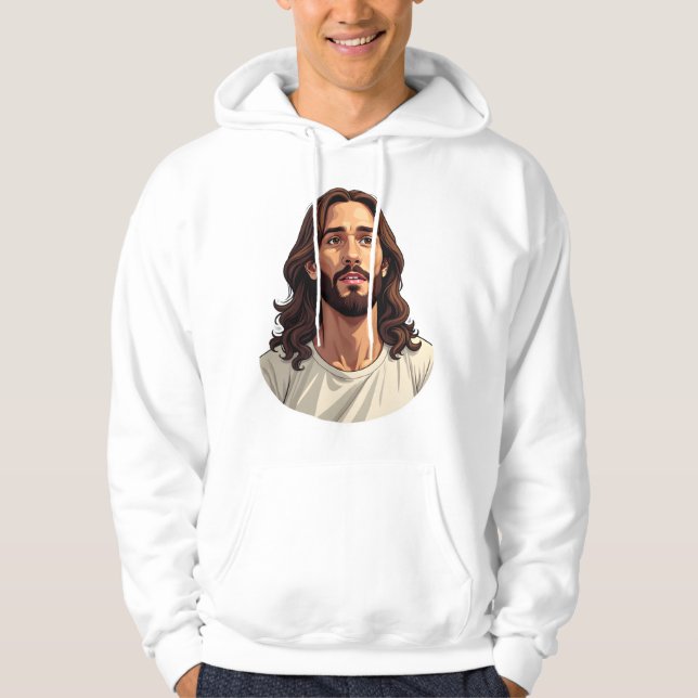 Jesus Mercy Face Vintage Engraved White Tee 2 (Front)
