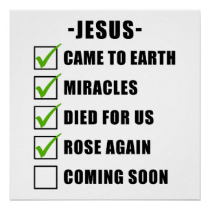 JESUS' Mission Checklist: Christian Faith Gospel  Poster