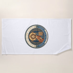 Jesus Monastic Contemplative Spirituality Graphic  Beach Towel