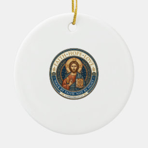 Jesus Monastic Contemplative Spirituality Graphic  Ceramic Tree Decoration
