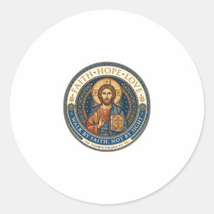 Jesus Monastic Contemplative Spirituality Graphic Classic Round Sticker