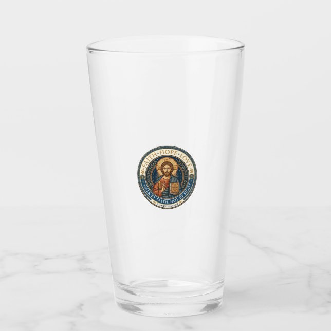Jesus Monastic Contemplative Spirituality Graphic  Glass (Front)
