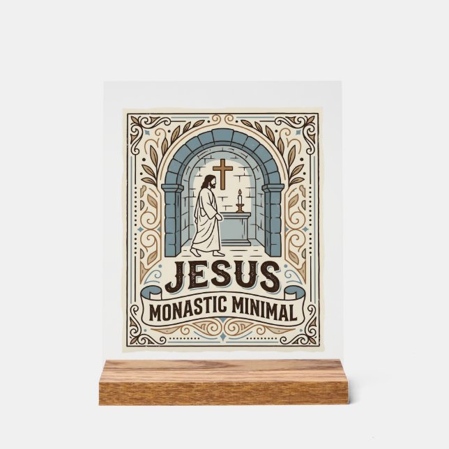 Jesus Monastic Minimal Jesus Monastic Minimal Chri Acrylic Sign (Front)