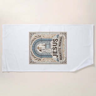 Jesus Monastic Minimal Jesus Monastic Minimal Chri Beach Towel