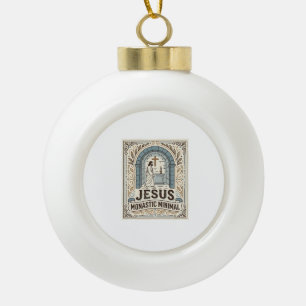 Jesus Monastic Minimal Jesus Monastic Minimal Chri Ceramic Ball Christmas Ornament