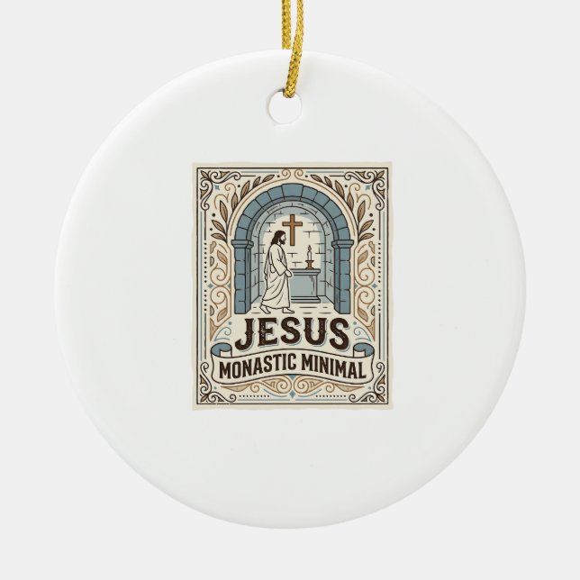 Jesus Monastic Minimal Jesus Monastic Minimal Chri Ceramic Tree Decoration (Front)