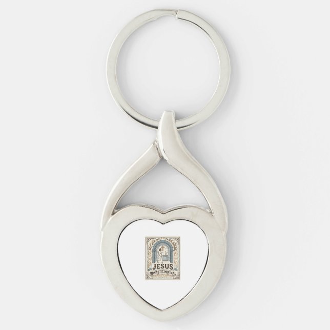 Jesus Monastic Minimal Jesus Monastic Minimal Chri Key Ring (Front)