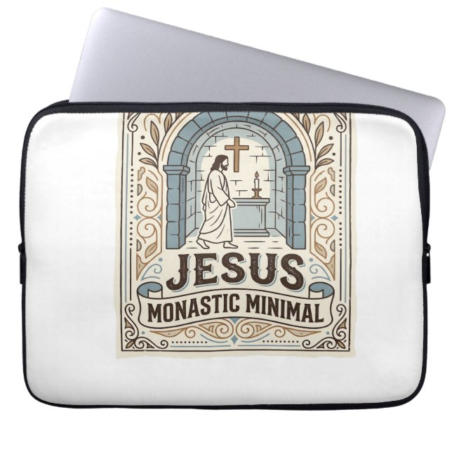 Jesus Monastic Minimal Jesus Monastic Minimal Chri Laptop Sleeve (Front)