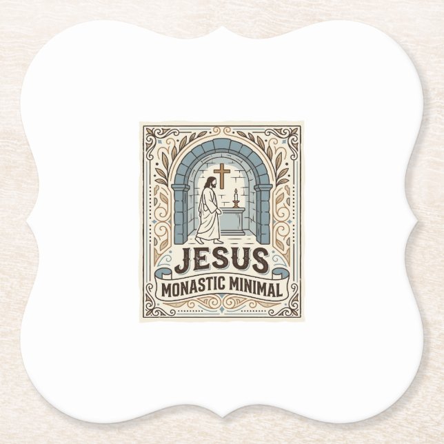 Jesus Monastic Minimal Jesus Monastic Minimal Chri Paper Coaster (Front)