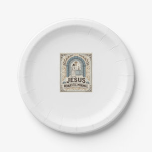 Jesus Monastic Minimal Jesus Monastic Minimal Chri Paper Plate