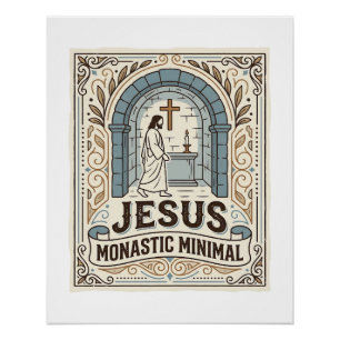 Jesus Monastic Minimal Jesus Monastic Minimal Chri Poster