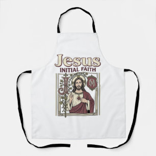 Jesus Monogram Initial Faith Jesus Monogram Initia Apron