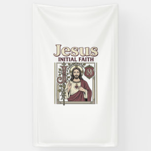 Jesus Monogram Initial Faith Jesus Monogram Initia Banner