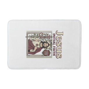 Jesus Monogram Initial Faith Jesus Monogram Initia Bath Mat