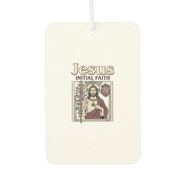 Jesus Monogram Initial Faith Jesus Monogram Initia Car Air Freshener (Front)