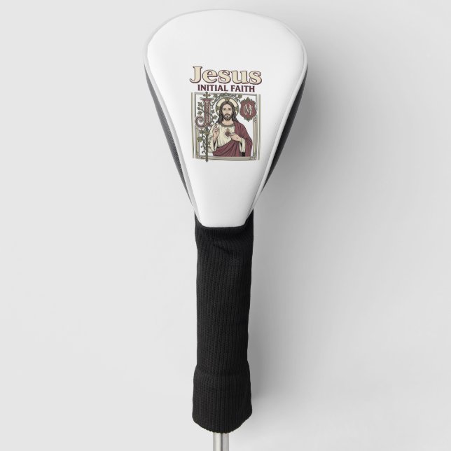 Jesus Monogram Initial Faith Jesus Monogram Initia Golf Head Cover (Front)