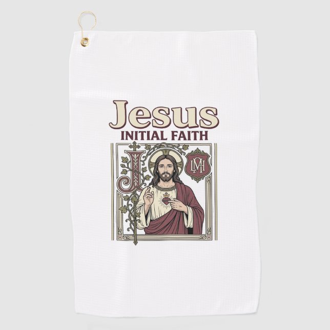 Jesus Monogram Initial Faith Jesus Monogram Initia Golf Towel (Front)