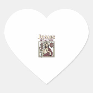 Jesus Monogram Initial Faith Jesus Monogram Initia Heart Sticker