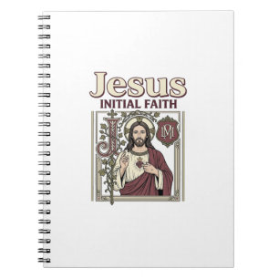 Jesus Monogram Initial Faith Jesus Monogram Initia Notebook