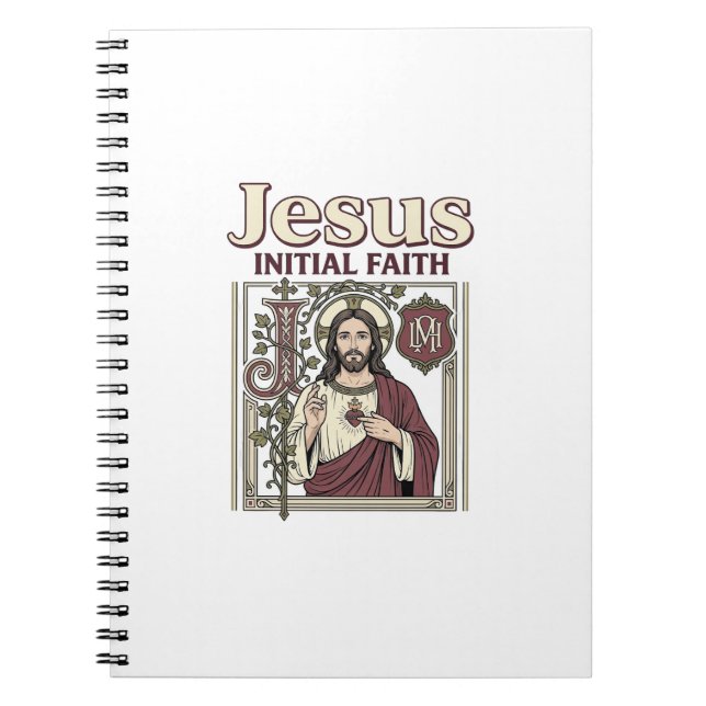 Jesus Monogram Initial Faith Jesus Monogram Initia Notebook (Front)