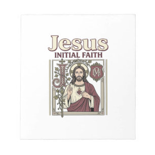 Jesus Monogram Initial Faith Jesus Monogram Initia Notepad