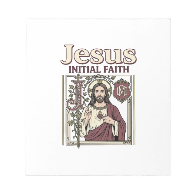 Jesus Monogram Initial Faith Jesus Monogram Initia Notepad (Front)