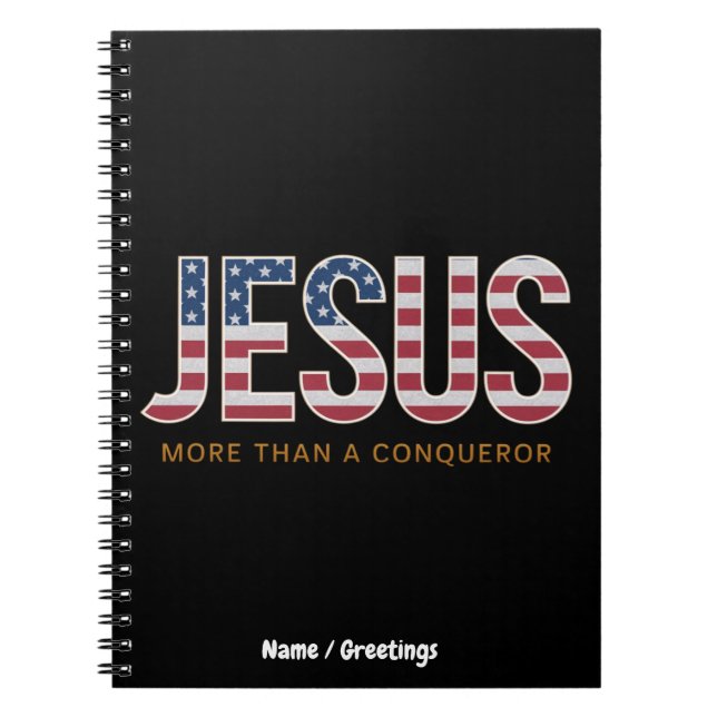  Jesus More Than a Conqueror Striking Christian  Notebook (Front)