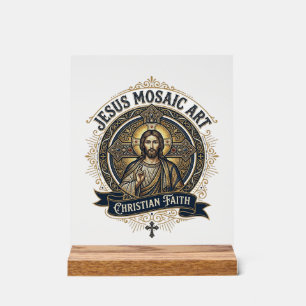 Jesus Mosaic Art Jesus Mosaic Art Christian Faith  Acrylic Sign