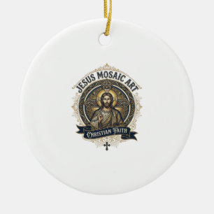 Jesus Mosaic Art Jesus Mosaic Art Christian Faith Ceramic Tree Decoration