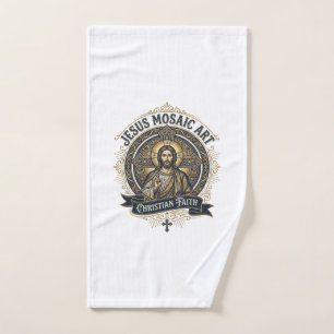 Jesus Mosaic Art Jesus Mosaic Art Christian Faith  Hand Towel