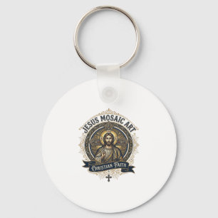 Jesus Mosaic Art Jesus Mosaic Art Christian Faith  Key Ring