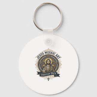 Jesus Mosaic Art Jesus Mosaic Art Christian Faith  Key Ring