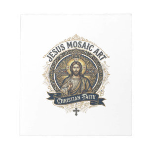Jesus Mosaic Art Jesus Mosaic Art Christian Faith  Notepad