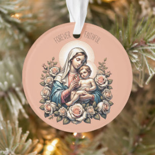 Jesus Mother and Child Custom Text Religious Ornament