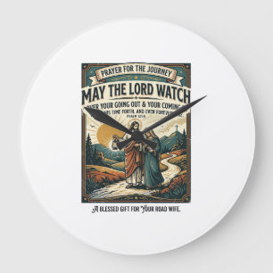 Jesus Motorcycle Club Spouse T-Shirt Inspirational Large Clock