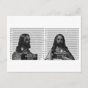 Jesus Mugshot Postcard