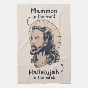 Jesus Mullet Tea Towel