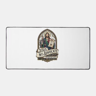 Jesus My Advocate Jesus Courtroom Advocate Christi Desk Mat