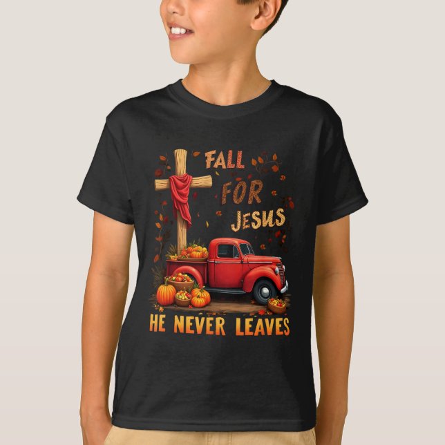 Jesus My Favourite Season Fall Christian Thanksgiv T-Shirt (Front)