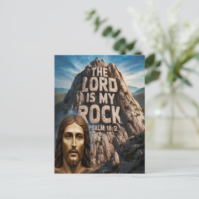 Jesus, My Rock of Ages The Lord Is My Rock Postcard (Standing Front)