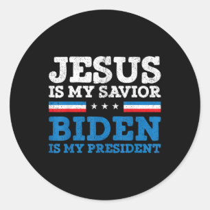 Jesus My Saviour Joe Biden My President 2020 Elect Classic Round Sticker