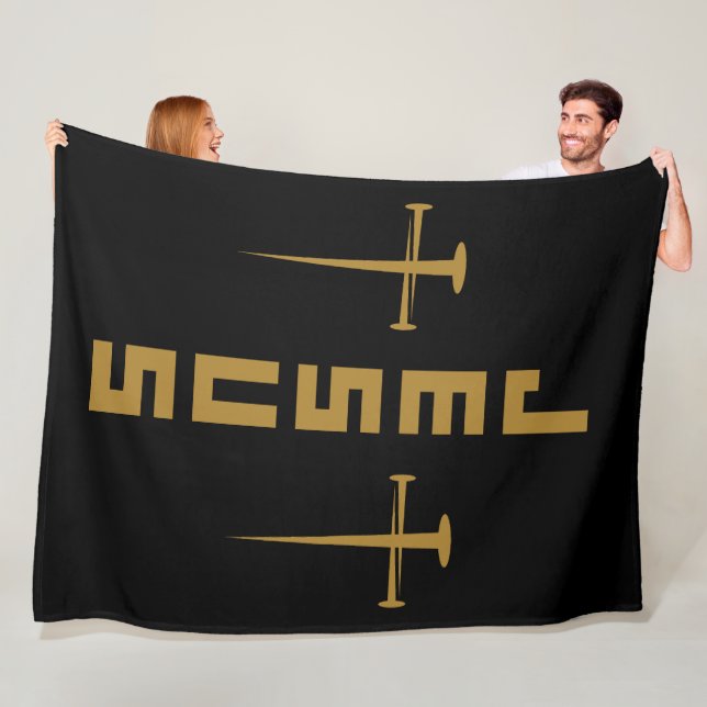 JESUS Nail Cross Christian Faith For Believers GLD Fleece Blanket (In Situ)