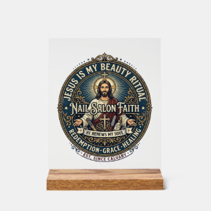 Jesus Nail Tech Nail Artist T-Shirt Inspirational  Acrylic Sign