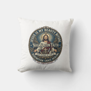 Jesus Nail Tech Nail Artist T-Shirt Inspirational  Cushion