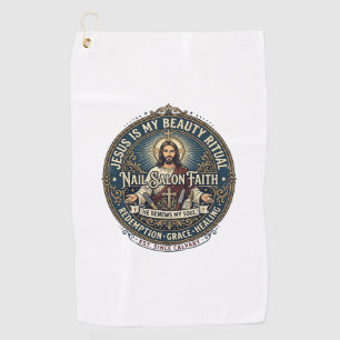 Jesus Nail Tech Nail Artist T-Shirt Inspirational  Golf Towel