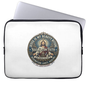 Jesus Nail Tech Nail Artist T-Shirt Inspirational  Laptop Sleeve