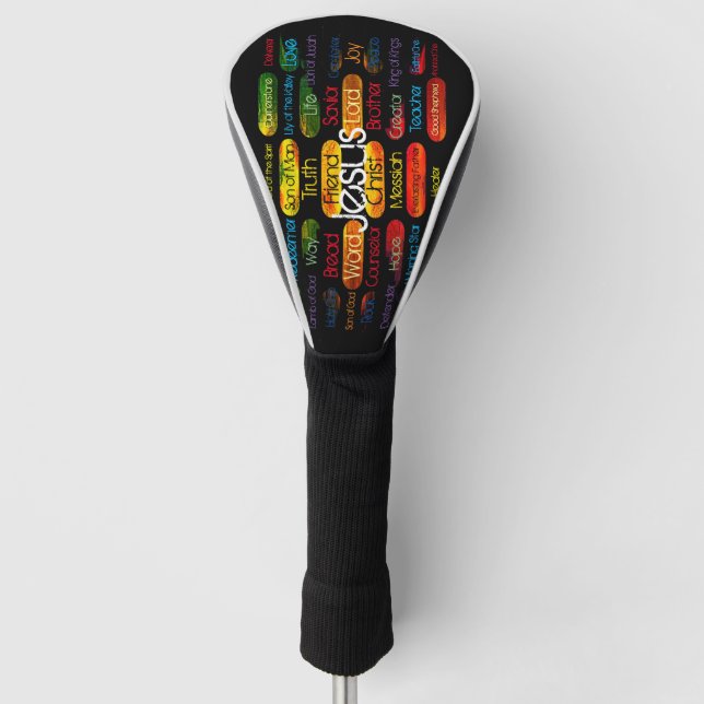Jesus Names Multi-colour Golf Head Cover (Front)