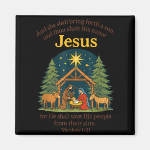 Jesus Nativity Christian Christmas Bible Pjs Toddl Magnet
