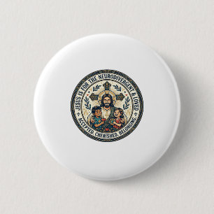 Jesus Neurodivergent Encouragement T-Shirt Inspira 6 Cm Round Badge